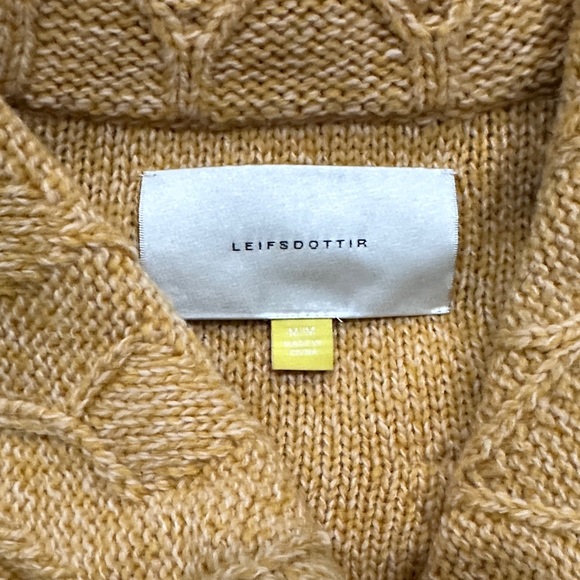 Anthropology Yellow Knit Short Sleeve Cardigan - Picture 2 of 3